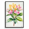 Azalea Watercolour Botanical Art Print - Rhododendron Minimalist Framed Plant Wall Art 2 watercolour botanical print flowers rhododendron minimalist front view