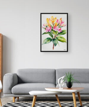 Azalea Watercolour Botanical Art Print - Rhododendron Minimalist Framed Plant Wall Art 16 Azalea Watercolour Botanical Art Print - Rhododendron Minimalist Framed Plant Wall Art - Image 3