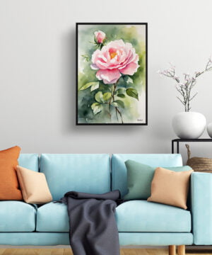 Rose Watercolour Botanical Art Print - Rosa Madame Alfred Carriére Framed Plant Wall Art 15 Rose Watercolour Botanical Art Print - Rosa Madame Alfred Carriére Framed Plant Wall Art - Image 2