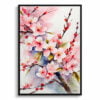 Japanese Flowering Watercolour Botanical Art Print - Sakura Cherry Blossom Minimalist Framed Plant Wall Art 2 watercolour botanical print flowers sakura cherry blossom minimalist front view