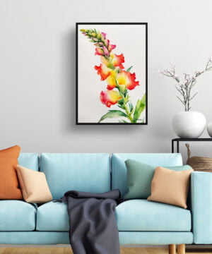 Dragon flower Watercolour Botanical Art Print - Snapdragon Minimalist Framed Plant Wall Art 15 Dragon flower Watercolour Botanical Art Print - Snapdragon Minimalist Framed Plant Wall Art - Image 2