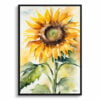 Helianthus Watercolour Botanical Art Print - Sunflower Framed Plant Wall Art 2 watercolour botanical print flowers sunflower front view