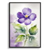 Violet Watercolour Botanical Art Print - Viola Odorata Framed Plant Wall Art 2 watercolour botanical print flowers violet front view