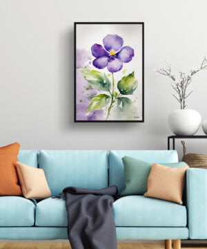 Violet Watercolour Botanical Art Print - Viola Odorata Framed Plant Wall Art 15 Violet Watercolour Botanical Art Print - Viola Odorata Framed Plant Wall Art - Image 2
