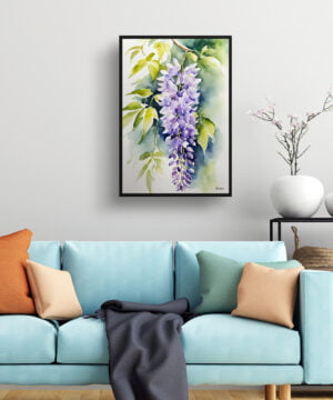 Burford Watercolour Botanical Art Print - Wisteria x Valderi Framed Plant Wall Art 15 Burford Watercolour Botanical Art Print - Wisteria x Valderi Framed Plant Wall Art - Image 2