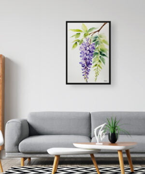 Burford Watercolour Botanical Art Print - Wisteria x Valderi Minimalist Framed Plant Wall Art 16 Burford Watercolour Botanical Art Print - Wisteria x Valderi Minimalist Framed Plant Wall Art - Image 3