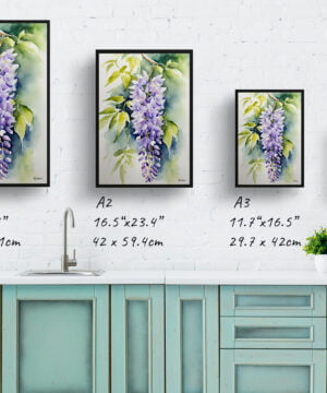 Burford Watercolour Botanical Art Print - Wisteria x Valderi Framed Plant Wall Art 17 Burford Watercolour Botanical Art Print - Wisteria x Valderi Framed Plant Wall Art - Image 4