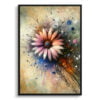 African Daisies (Gazania) Oil Painting Style Art Print - Whimsical Painting Framed Plant Wall Art 2 oil whimsical flowers african daisiesgazania front view
