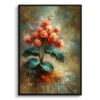 Begonia Inferno (Begonia) Oil Painting Style Art Print - Whimsical Painting Framed Plant Wall Art