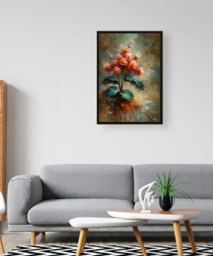 Begonia Inferno (Begonia) Oil Painting Style Art Print - Whimsical Painting Framed Plant Wall Art 16 Begonia Inferno (Begonia) Oil Painting Style Art Print - Whimsical Painting Framed Plant Wall Art - Image 3