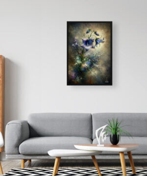 Bellflower (Campanula) Oil Painting Style Art Print - Whimsical Painting Framed Plant Wall Art - Image 3