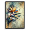 Bird of Paradise (Strelitzia) Oil Painting Style Art Print - Whimsical Painting Framed Plant Wall Art 2 oil whimsical flowers bird of paradisestrelitzia front view