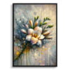 Cape-cowslip (Freesia) Oil Painting Style Art Print - Whimsical Painting Framed Plant Wall Art 2 oil whimsical flowers cape cowslipfreesia front view