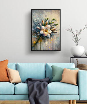 Cape-cowslip (Freesia) Oil Painting Style Art Print - Whimsical Painting Framed Plant Wall Art 15 Cape-cowslip (Freesia) Oil Painting Style Art Print - Whimsical Painting Framed Plant Wall Art - Image 2