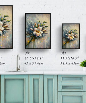 Cape-cowslip (Freesia) Oil Painting Style Art Print - Whimsical Painting Framed Plant Wall Art 17 Cape-cowslip (Freesia) Oil Painting Style Art Print - Whimsical Painting Framed Plant Wall Art - Image 4
