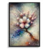 Cherry Blossom (Sakura) Oil Painting Style Art Print - Whimsical Painting Framed Plant Wall Art 1 oil whimsical flowers cherry blossomsakura front view