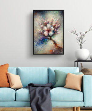 Cherry Blossom (Sakura) Oil Painting Style Art Print - Whimsical Painting Framed Plant Wall Art 15 Cherry Blossom (Sakura) Oil Painting Style Art Print - Whimsical Painting Framed Plant Wall Art - Image 2