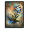 Chinese Forget-me-not (Cynoglossum) Oil Painting Style Art Print - Whimsical Painting Framed Plant Wall Art 1 oil whimsical flowers chinese forget me notcynoglossum front view