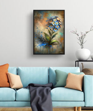 Chinese Forget-me-not (Cynoglossum) Oil Painting Style Art Print - Whimsical Painting Framed Plant Wall Art 15 Chinese Forget-me-not (Cynoglossum) Oil Painting Style Art Print - Whimsical Painting Framed Plant Wall Art - Image 2