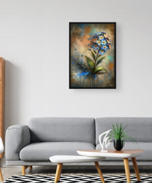 Chinese Forget-me-not (Cynoglossum) Oil Painting Style Art Print - Whimsical Painting Framed Plant Wall Art 16 Chinese Forget-me-not (Cynoglossum) Oil Painting Style Art Print - Whimsical Painting Framed Plant Wall Art - Image 3