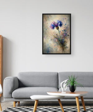 Cornflower (Centaurea cyanus) Oil Painting Style Art Print - Whimsical Painting Framed Plant Wall Art 16 Cornflower (Centaurea cyanus) Oil Painting Style Art Print - Whimsical Painting Framed Plant Wall Art - Image 3