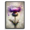 Cotton thistle (Onopordum) Oil Painting Style Art Print - Whimsical Painting Framed Plant Wall Art 1 oil whimsical flowers cotton thistleonopordum front view