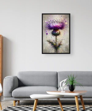 Cotton thistle (Onopordum) Oil Painting Style Art Print - Whimsical Painting Framed Plant Wall Art 16 Cotton thistle (Onopordum) Oil Painting Style Art Print - Whimsical Painting Framed Plant Wall Art - Image 3