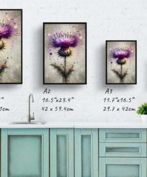 Cotton thistle (Onopordum) Oil Painting Style Art Print - Whimsical Painting Framed Plant Wall Art 17 Cotton thistle (Onopordum) Oil Painting Style Art Print - Whimsical Painting Framed Plant Wall Art - Image 4