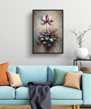 Cyclamen Persicum (Cyclamen) Oil Painting Style Art Print - Whimsical Painting Framed Plant Wall Art 15 Cyclamen Persicum (Cyclamen) Oil Painting Style Art Print - Whimsical Painting Framed Plant Wall Art - Image 2