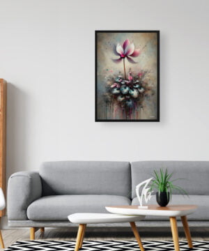 Cyclamen Persicum (Cyclamen) Oil Painting Style Art Print - Whimsical Painting Framed Plant Wall Art 16 Cyclamen Persicum (Cyclamen) Oil Painting Style Art Print - Whimsical Painting Framed Plant Wall Art - Image 3
