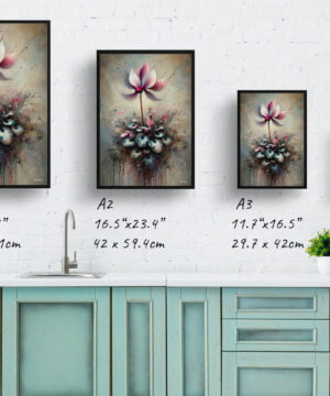Cyclamen Persicum (Cyclamen) Oil Painting Style Art Print - Whimsical Painting Framed Plant Wall Art 17 Cyclamen Persicum (Cyclamen) Oil Painting Style Art Print - Whimsical Painting Framed Plant Wall Art - Image 4