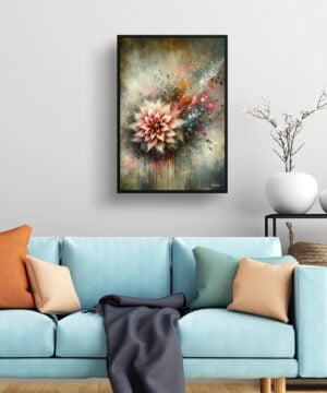 Dahlia (Asteraceae) Oil Painting Style Art Print - Whimsical Painting Framed Plant Wall Art 15 Dahlia (Asteraceae) Oil Painting Style Art Print - Whimsical Painting Framed Plant Wall Art - Image 2