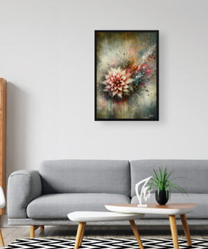 Dahlia (Asteraceae) Oil Painting Style Art Print - Whimsical Painting Framed Plant Wall Art 16 Dahlia (Asteraceae) Oil Painting Style Art Print - Whimsical Painting Framed Plant Wall Art - Image 3