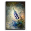 Delphinium (Larkspur) Oil Painting Style Art Print - Whimsical Painting Framed Plant Wall Art 1 oil whimsical flowers delphiniumlarkspur front view