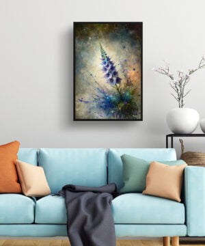 Delphinium (Larkspur) Oil Painting Style Art Print - Whimsical Painting Framed Plant Wall Art 15 Delphinium (Larkspur) Oil Painting Style Art Print - Whimsical Painting Framed Plant Wall Art - Image 2
