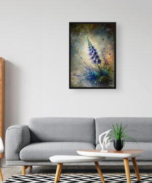Delphinium (Larkspur) Oil Painting Style Art Print - Whimsical Painting Framed Plant Wall Art 16 Delphinium (Larkspur) Oil Painting Style Art Print - Whimsical Painting Framed Plant Wall Art - Image 3