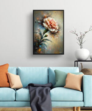 Dianthus caryophyllus (Carnation) Oil Painting Style Art Print - Whimsical Painting Framed Plant Wall Art 15 Dianthus caryophyllus (Carnation) Oil Painting Style Art Print - Whimsical Painting Framed Plant Wall Art - Image 2