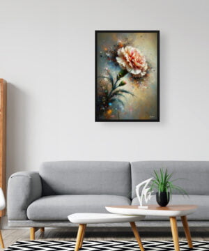 Dianthus caryophyllus (Carnation) Oil Painting Style Art Print - Whimsical Painting Framed Plant Wall Art 16 Dianthus caryophyllus (Carnation) Oil Painting Style Art Print - Whimsical Painting Framed Plant Wall Art - Image 3