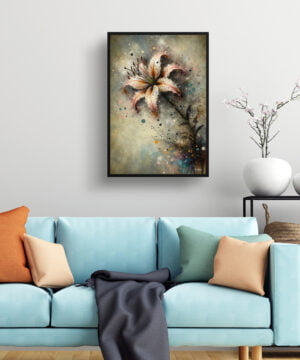 Fawn lilies (Erythronium) Oil Painting Style Art Print - Whimsical Painting Framed Plant Wall Art - Image 2