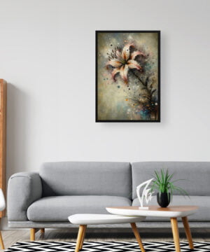 Fawn lilies (Erythronium) Oil Painting Style Art Print - Whimsical Painting Framed Plant Wall Art - Image 3