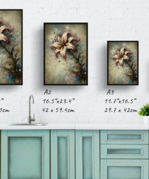 Fawn lilies (Erythronium) Oil Painting Style Art Print - Whimsical Painting Framed Plant Wall Art - Image 4