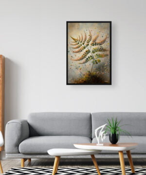 Five-fingered maidenhair fern (Adiantum pedatum) Oil Painting Style Art Print - Whimsical Painting Framed Plant Wall Art 16 Five-fingered maidenhair fern (Adiantum pedatum) Oil Painting Style Art Print - Whimsical Painting Framed Plant Wall Art - Image 3