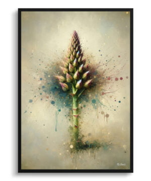 Gijnlim (Asparagus Officinalis) Oil Painting Style Art Print - Whimsical Painting Framed Plant Wall Art