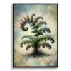 Hairy lip fern (Cheilanthes Lanosa) Oil Painting Style Art Print - Whimsical Painting Framed Plant Wall Art 1 oil whimsical flowers hairy lip ferncheilanthes lanosa front view