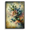 Honeysuckle (Lonicera) Oil Painting Style Art Print - Whimsical Painting Framed Plant Wall Art 1 oil whimsical flowers honeysucklelonicera front view