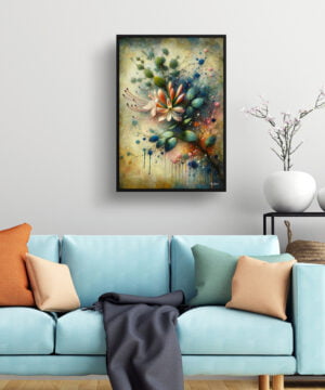Honeysuckle (Lonicera) Oil Painting Style Art Print - Whimsical Painting Framed Plant Wall Art 15 Honeysuckle (Lonicera) Oil Painting Style Art Print - Whimsical Painting Framed Plant Wall Art - Image 2