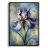 Iris (Fleur-de-lis) Oil Painting Style Art Print - Whimsical Painting Framed Plant Wall Art 1 oil whimsical flowers irisfleur de lis front view