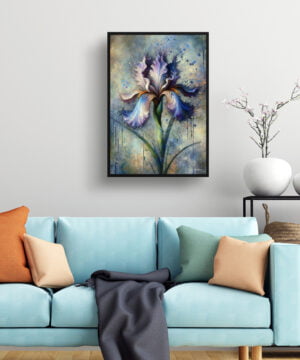 Iris (Fleur-de-lis) Oil Painting Style Art Print - Whimsical Painting Framed Plant Wall Art 15 Iris (Fleur-de-lis) Oil Painting Style Art Print - Whimsical Painting Framed Plant Wall Art - Image 2