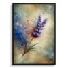 Lavender (Lavendula) Oil Painting Style Art Print - Whimsical Painting Framed Plant Wall Art 2 oil whimsical flowers lavenderlavendula front view