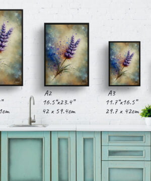Lavender (Lavendula) Oil Painting Style Art Print - Whimsical Painting Framed Plant Wall Art 17 Lavender (Lavendula) Oil Painting Style Art Print - Whimsical Painting Framed Plant Wall Art - Image 4